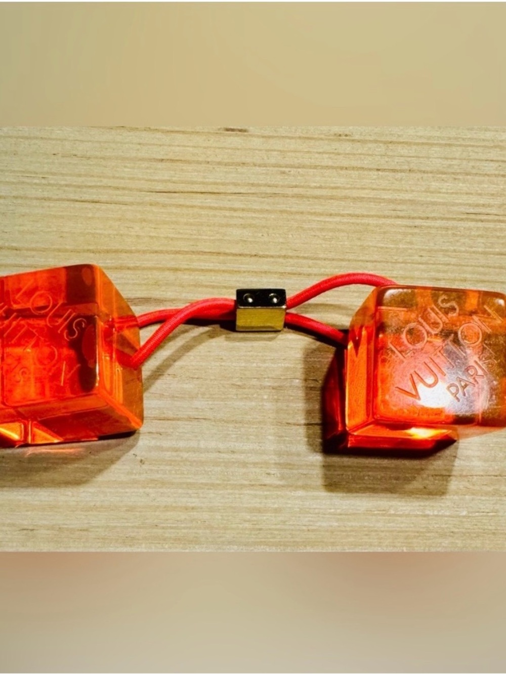 Louis Vuitton Orange Cube Hair Tie